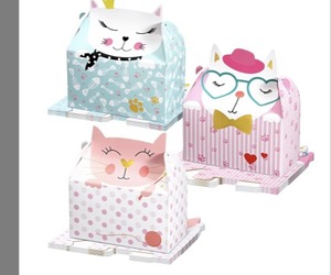 lot 48455 image: 2 Pack Zonon 24 Pcs Cat Party Favors Boxes Adopt a Cat Party Gable Boxes Cute Kitty Candy Goodie Bags for Pets Kitten Theme Birthday Baby Showers Wedding Decorations Gifts