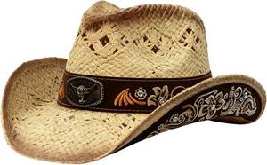 lot 48460 image: Straw Cowboy Hat Cowgirl Hat for Men Women with Wide Brim