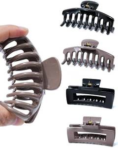 lot 48462 image: Mesovor 4 Pack Silicone Flexible Hair Claw Clips, Nonslip Large Claw Clip