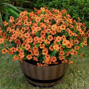 lot 48466 image: 20 Bundles Artificial Flowers for Outdoor, Fake Plants Spring Decor,Orange