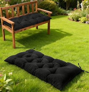 lot 48468 image: Swing Cushions Outdoor Bench Seat Pad(Black,47.2 X 19.7 Inch)