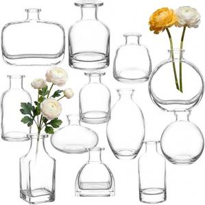 lot 48469 image: Mini Bud Vases As Wedding Centerpieces for Tables,Clear Bud Vases for Flowers,Small Flower Vases Suitable for Birthday Party,Anniversary,Wedding Reception,Baby Shower (Clear, 12 PCS)