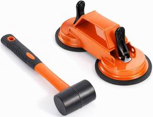 lot 48471 image: Floor Gap Fixer Tool Kit, Heavy Duty Floor Gap Closer with Dual Suction Cups, Floor Board Puller for Hardwood Laminate Vinyl Wood Flooring Repair & Installation, Includes Rubber Mallet