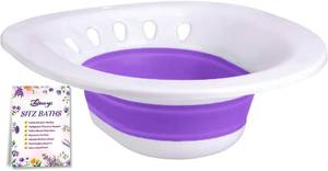 lot 48531 image: Sitz Bath for Toilet Seat, Foldable Postpartum Care Basin, Sitz Bath Tub for Soothes and Hemorrhoids and Perineum, Yoni Steam Seat - PINK