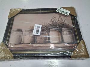 lot 48536 image: Framed Farm Kitchen Canvas Home Decoration 16x12