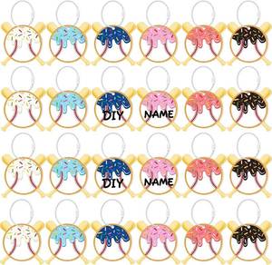 lot 48563 image: Novabright 24 Pcs Baseball Drip Ice Cream Drip Baseball Luggage Tags for Suitcases 2.75 Inch Travel Labels with Metal Ring Keychain DIY Name Ice Cream Theme Party End of Season Team Gifts Bulk