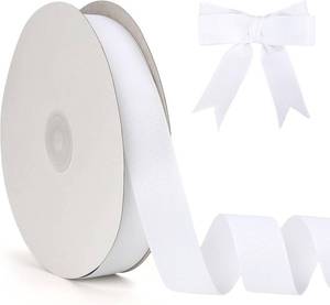 lot 48589 image: Grosgrain Ribbon,White Ribbon 1 Inch X 50 Yards Solid Color Double Faced Fabric Ribbons Roll Grosgrain Ribbons for Crafts Gift Wrapping Hair Accessories Sewing Bow Making Wedding Floral Bouquets Decor - COLOR IS RED