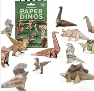 lot 48515 image: DIY origami paper dinos - 150 Sheets DIY paper cats to fold cute cat figures, Fun craft activity fold Dino Figures for adults, desk decoration &amp gift
