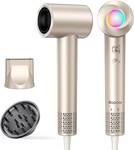Hair Dryer, 160,000 RPM High-Speed Ionic Blow Dryer with Diffuser for Women | 1500W fast-drying hairdryer with 500M negative ions, low-noise compact design, and concentrator for home, gym, or travel