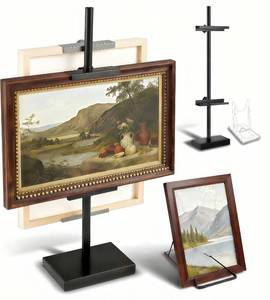 lot 45423 image: 29 Adjustable Tabletop Easel Stand for Picture Frames, Metal Picture Frame Stand for Artwork Displays, Photos, Certificates & Signs up to 29 Inches