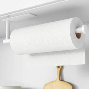 lot 45434 image: Paper Towel Holder,Self-Adhesive or Drilling  White, 1 Pack