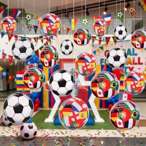 lot 45446 image: Gueevin 24 Pcs Large Soccer Hanging Decorations 12 Inch Soccer Party Banners Paper Garland for Game Sports Birthday Party Supplies Decor