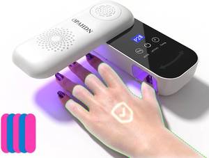 lot 45461 image: Cordless UV Nail Lamp for Nail Care, Rechargeable Finger Nail Repair Light with 240  Rotatable Panel, Portable Nail Dryer for Gel Polish Touch-Ups, Extensions, Manicure & Pedicure- White