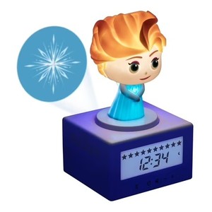 lot 45467 image: Disney Elsa Frozen Sleep Training Alarm Clock - Officially Licensed, Girls Projection Bedroom Night Light  Paladone