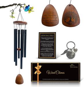 lot 45476 image: Memorial Wind Chimes for Outside   Sympathy Gift for Loss of Loved One, 36 Aluminum Pipe & Solid Pine Wood Windchimes, Deep-Toned, Includes Keepsake Letter & Keychain   Porch Decor