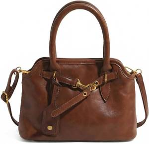 lot 45497 image: Baseic Womens Vintage Style Vegan Leather Crossbody Bag   Multi-Compartment Tote with Adjustable Strap & Belt Detail