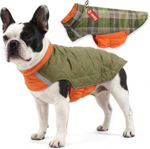 lot 45498 image: Reversible Dog Winter Coat for Dogs,Windproof Cold Weather Jacket SIZE 3XL