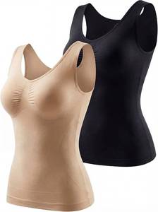 lot 78010 image: ATTLADY Shapewear Tank Tops for Women-Tummy & Waist Control Compression Camisole  Slimming Seamless V-Neck Body Shaper Vest SIZE 2XL