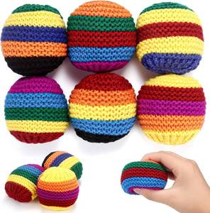 lot 78023 image: 6-Pack Upgraded Handmade Crochet Balls, Colorful Handwoven Juggling Toss Balls, Durable Play Balls for Adults & Beginners, Portable Outdoor Game Toys