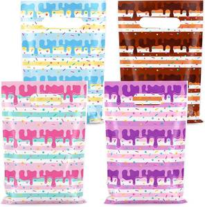 lot 78039 image: Kolldenn 120 Pcs Ice Cream Drips Party Favor Bags Plastic Ice Cream Gift Bags Goodie Sweet Candy Treat Bag Bulk Summer Theme Party Decoration for Baby Shower Wedding Wrapping Decor