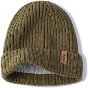 lot 78044 image: Merino Wool Beanie for Women Men, Warm Knit Winter Hats Double Layer, Fleece Lined Beanie Cuffed Wool Ski Cap