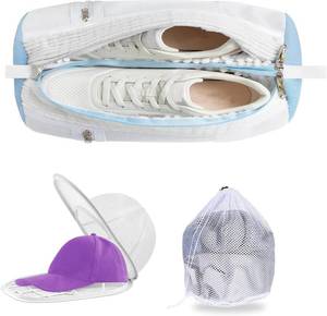 lot 78045 image: Shoe Washing Machine Bag Set   Double Shoe Laundry Bag  Hat Washer Cage & Mesh Laundry Bag