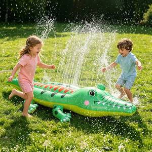 lot 78070 image: Sprinkler for Kids Large Inflatable Crocodile Water Toys, Kids Sprinklers for Yard, Outdoor Water Spray Sprinkler Summer Toddler Toys for Boys Girls Dogs Backyard