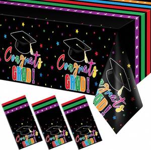 lot 78109 image: 2 Packs Kelool Graduation Decorations 2026,3 Pack Graduation Tablecloth,Plastic Table Cloth Disposable Rectangle,Class of 2026 Black Tablecloths Table Cover for Grad Party Decorations Supplies,54 x 108 Inch