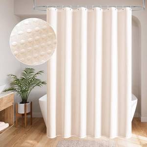 lot 78113 image: Blush Pink Luxury Weighted Textured Fabric Shower Curtain Hotel,72x78