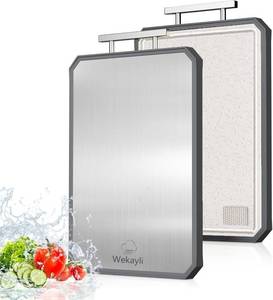 lot 78162 image: Stainless Steel Cutting Boards for Kitchen, 2-in-1 Chopping Boards