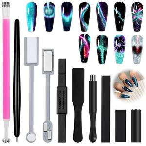 lot 78177 image: 2 Packs Allstarry Cat Eye Magnet for Nails, Double-head Strong Nail Magnet Stick