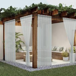 lot 78184 image: youleyar Sheer Outdoor Curtains for Patio Waterproof 2 Panels Linen Look Rod Pocket Indoor Silver Grey Voile Curtain for Living Room, Bedroom, Porch, Pergola, Cabana, Gazebo(52x84 Inch, Silver Grey)