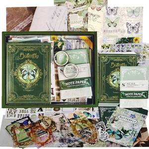 lot 78192 image: Funto Scrapbooking Kit(140 PCS), Vintage Collection-Whispers of The Forest, Perfect for Bullet Scrapbooking Materials, Planner DIY Arts Craft Collage