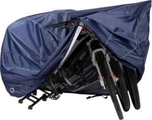 lot 78197 image: Navaris Bike Cover - Durable Water-Resistant Polyester - Cycle Covers for Outside and Inside Storage - Adjustable & Universal Outdoor Bicycle Rain Cover Accessories - Navy - XXL