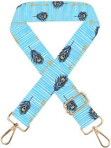 lot 78209 image: Adjustable Replacement Bag Strap 55.1 x 2 Inch Peacock Feather Pattern