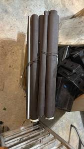 lot 5054 image: Roller Shades Dark Brown Lot of 4 Rolled Window Blinds - Retail $0