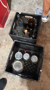 lot 5133 image: Lot of Glassware and Bottles in Black Crates - Retail $0