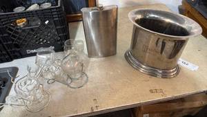lot 5136 image: Ketel One Vodka Ice Bucket with Stainless Steel Flask and Glassware - Retail $0