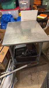 lot 5170 image: Stainless Steel Work Table with Undershelf and Basket Storage - Retail $0