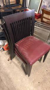 lot 5173 image: Dining Chair Black with Red Seat Cushion set of 3 - Retail $0