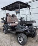Extremely Nice & Impressive! Unused Black SDLGC80 Golf Cart 4000W 60V-50 Mile Range-4 Luxury Seats w/ Headrests-DOT Seat Belts-DOT Acrylic Foldable Windshield-Headlights-Tail Lights-Turn Signals-Rear View Mirror-Horn-Rear Camera