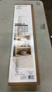 lot 2001 image: Room Essentials 3-Shelf Bookcase Natural Wood Finish
