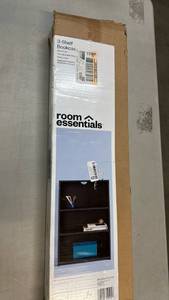 lot 2002 image: Room Essentials 3-Shelf Bookcase Black Finish
