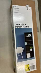 lot 2010 image: Room Essentials 5-Shelf Bookcase Black Finish