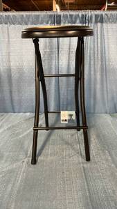 lot 2032 image: Peakform Vinyl Padded Folding Stool 12.99 L x 24.6 H x 12.99 D