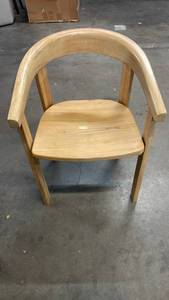 lot 3012 image: Wooden Armchair with Curved Backrest and Seat