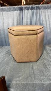 lot 3013 image: Storage Ottoman with Twisted Piping Detail Brown Linen - Threshold designed with Studio McGee
