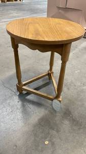 lot 3015 image: Scalloped Side Table Light Oak - Threshold designed with Studio McGee