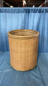 lot 3035 image: Woven Storage Side Table with Removable Top and Rattan Weave Natural - Threshold