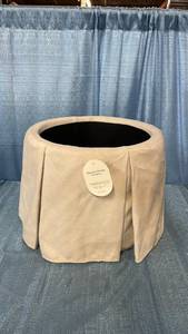 lot 3036 image: Box Pleat Skirt Storage Ottoman Performance Fabric Cream - Threshold designed with Studio McGee